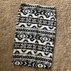 Aztec print midi skirt